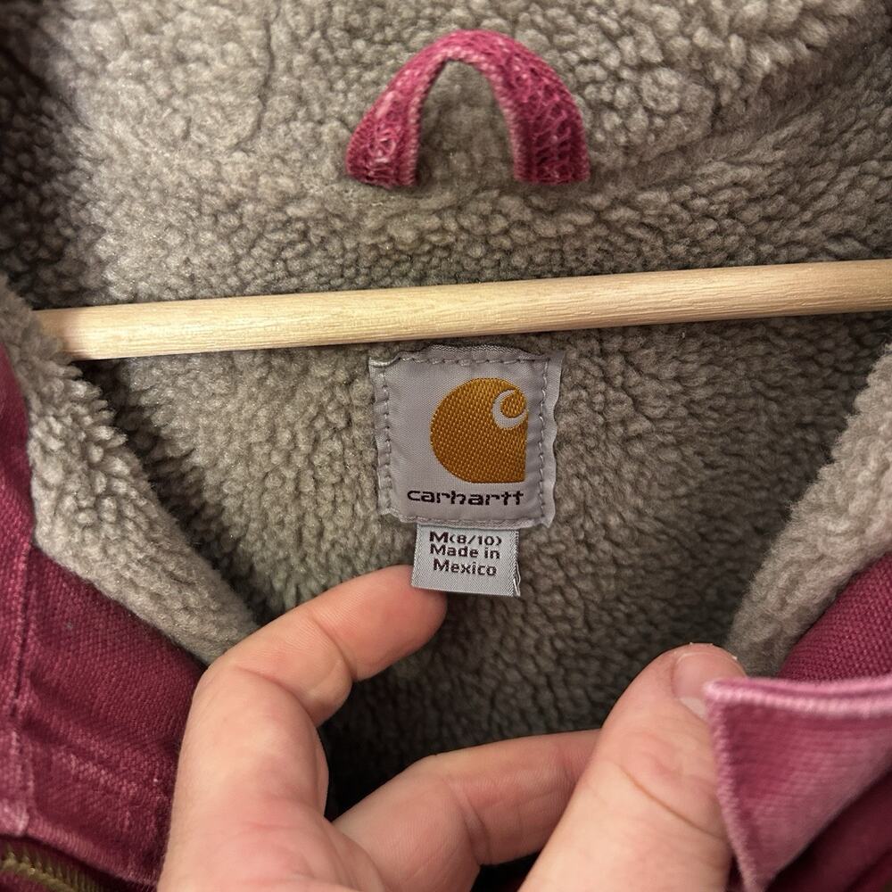 Y2K Carhartt Sherpa-Lined Sandstone Berkley Jacket “Merlot” - Picture 12 of 15